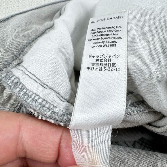 Gap Straight Fit Jeans Men's Light Grey 5 Pocket Faded Denim Size 35/32 - Picture 15 of 15